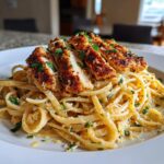 Cajun Chicken with Creamy Parmesan Linguine Pasta Recipe