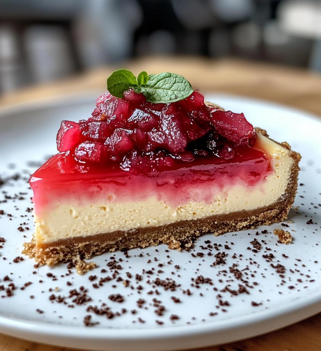 Cheesecake with Rhubarb and Vanilla - detail 1