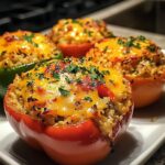 Cheesy Chicken Stuffed Peppers with Rice