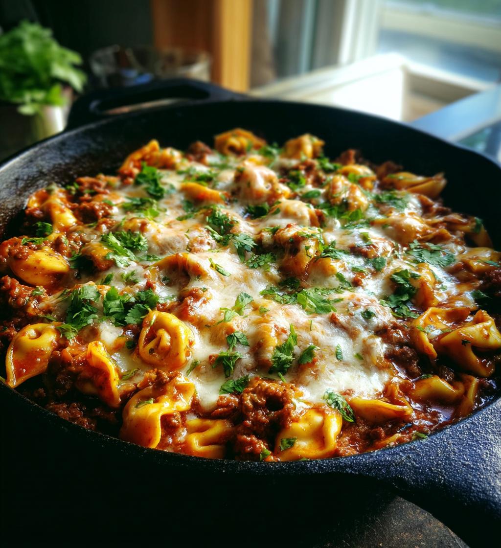 Cheesy Enchilada Beef Tortellini Skillet - detail 1