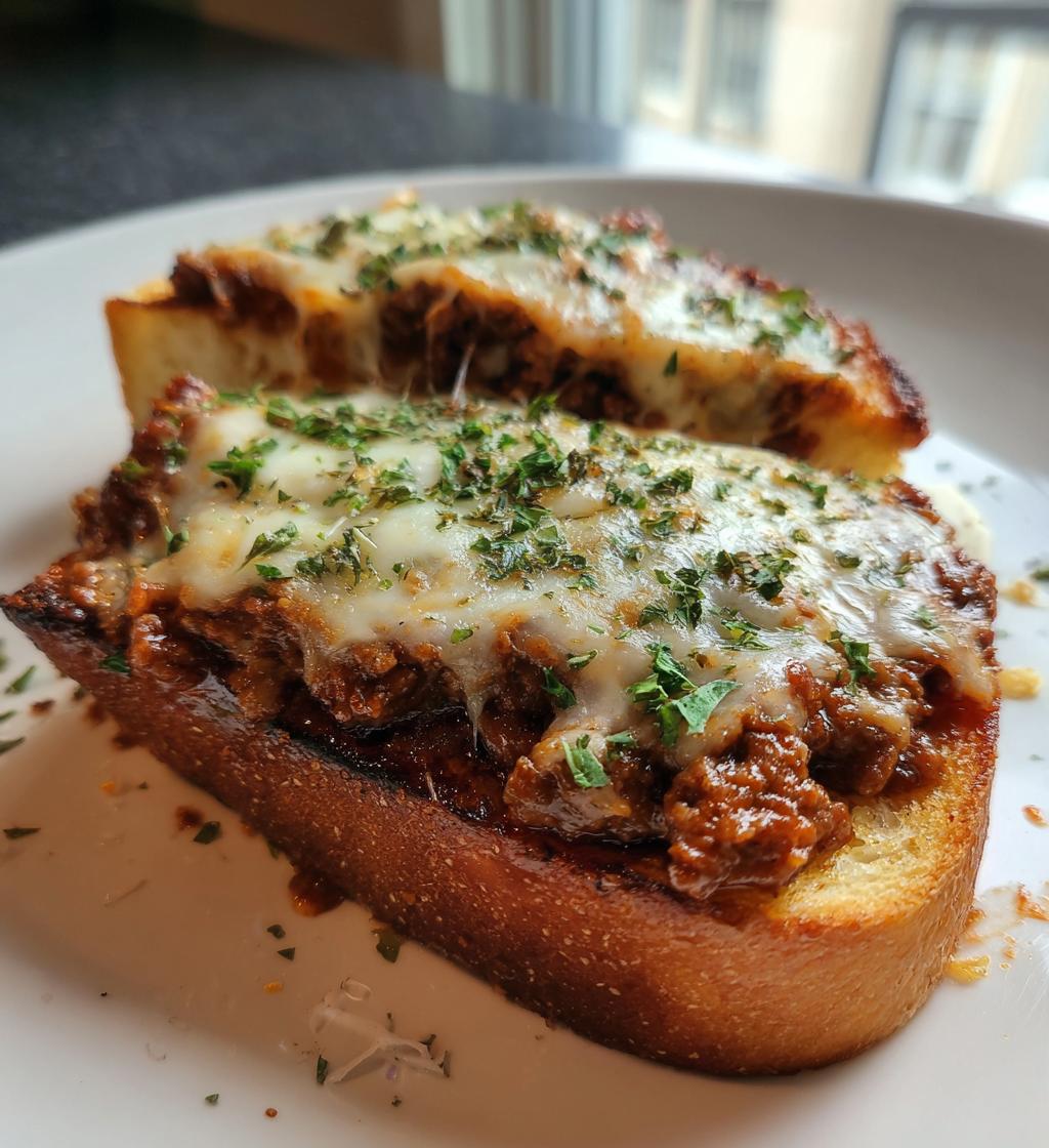 Cheesy Garlic Bread Sloppy Joes