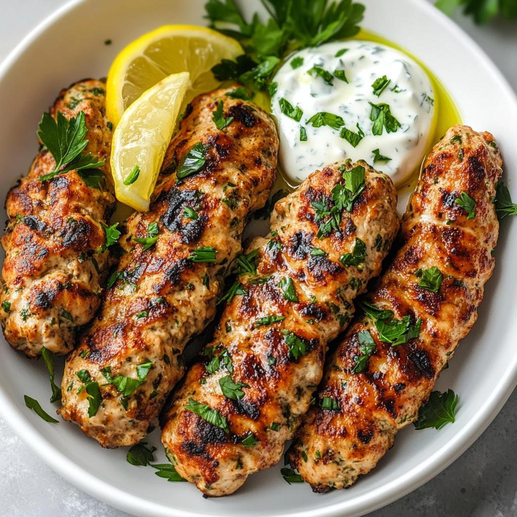 Chicken Kofta with Garlic Yogurt Sauce - detail 1