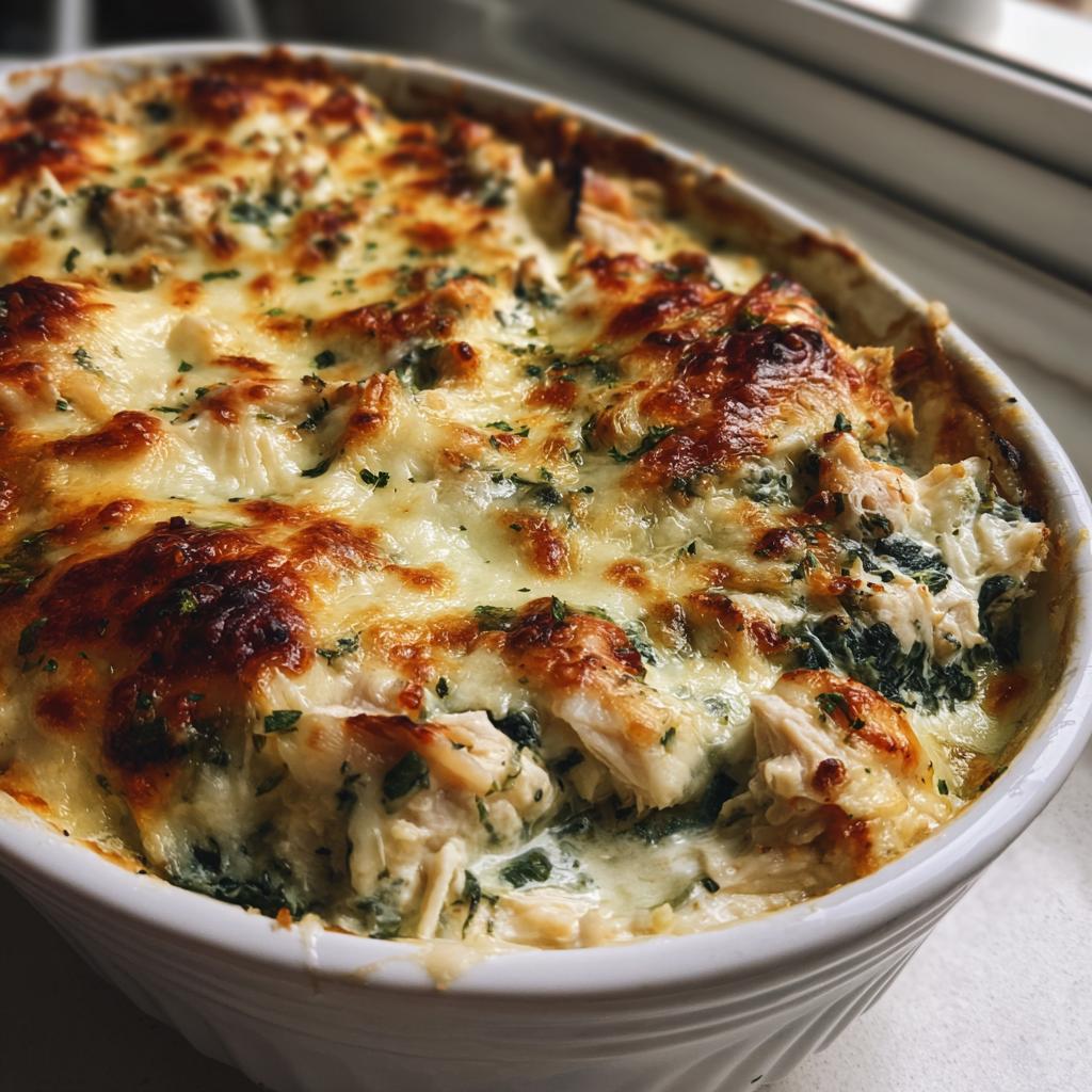 Chicken and Spinach Casserole with Cream Cheese