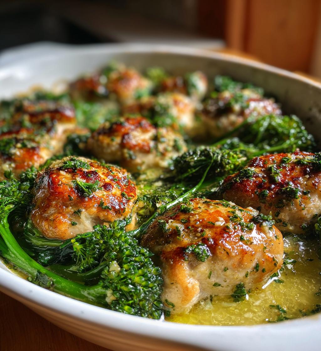 Chicken pan with garlic, fresh broccoli and spinach