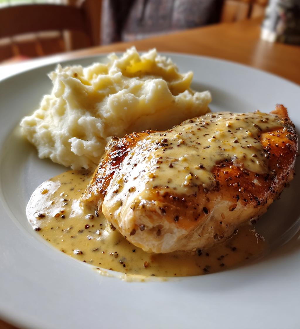 Chicken with mustard sauce and Mashed Potatoes - detail 1