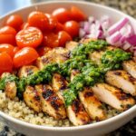 Chimichurri Grilled Chicken Bowl with Garlic Sauce