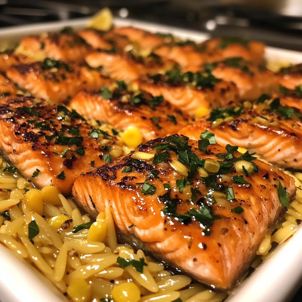 Chris - SALMON BITES WITH LEMON BUTTER ORZO