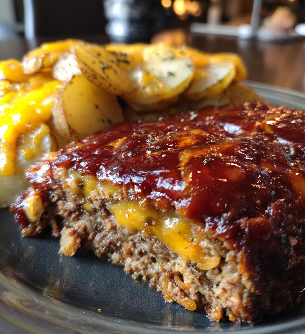 Cowboy Meatloaf and Potato Casserole