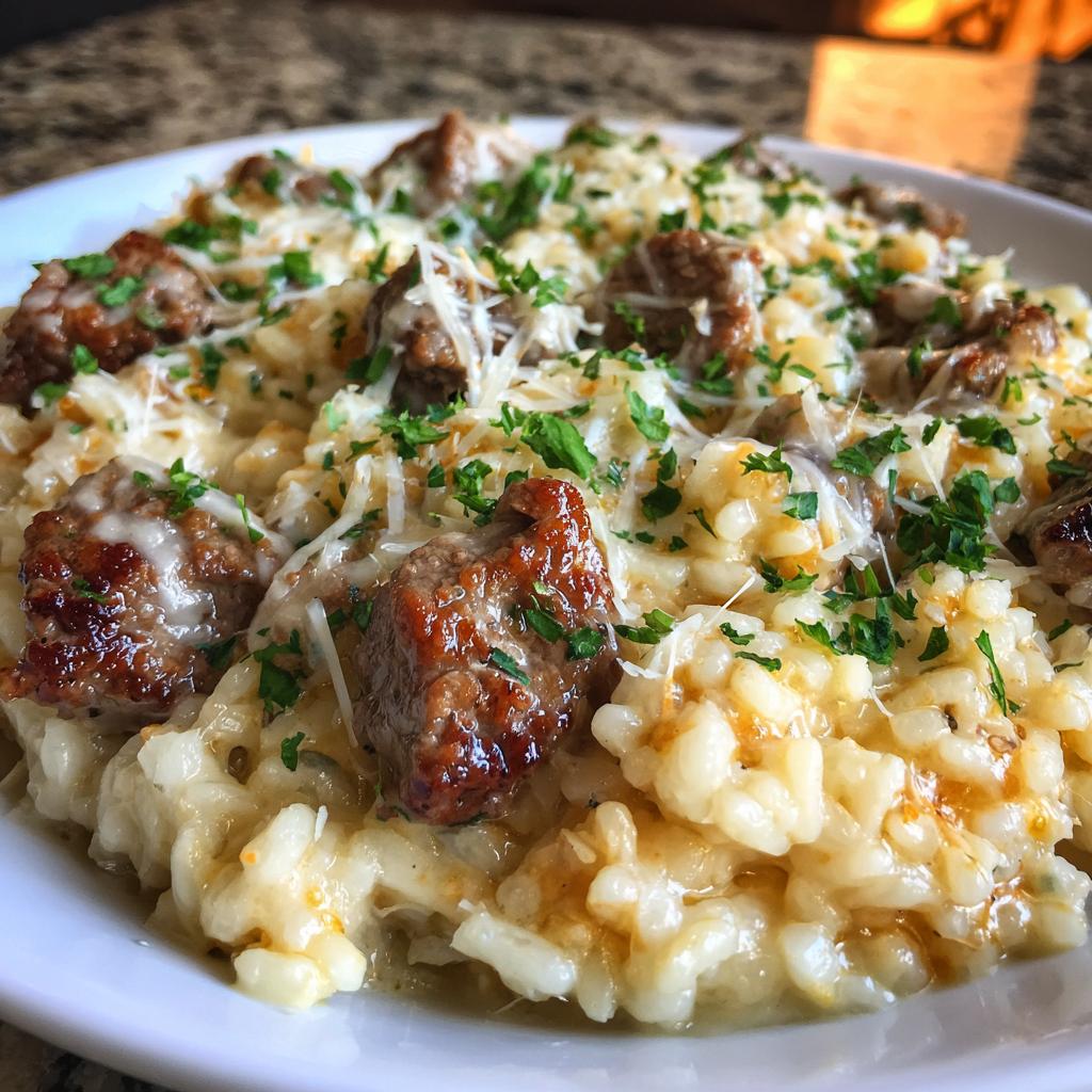 Creamy Beef Risotto with Parmesan