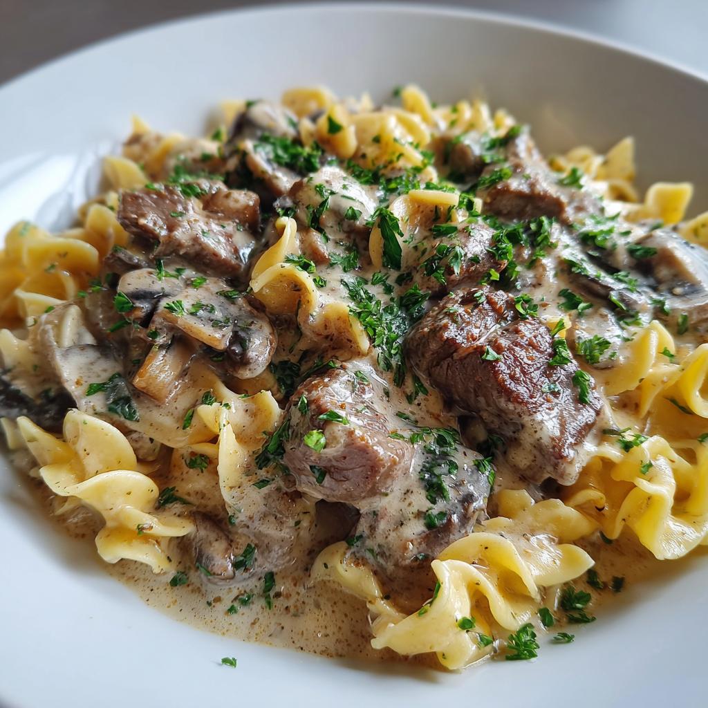 Creamy Beef Stroganoff (Halal Style)