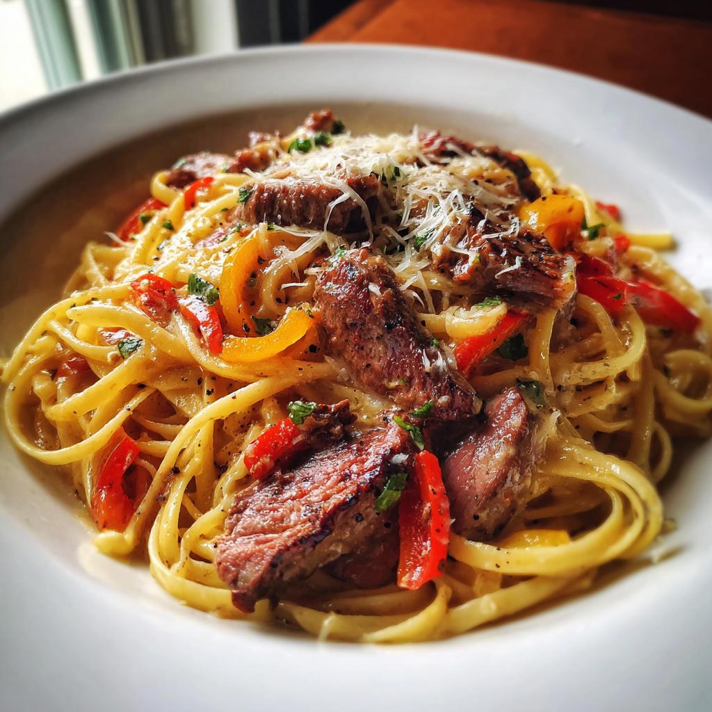 Creamy Cajun Beef Pasta