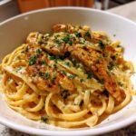 Creamy Cajun Chicken Linguine with Garlic Mozzarella Sauce