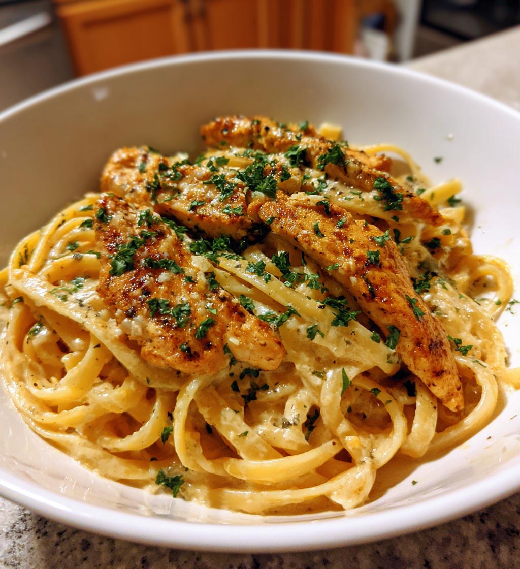 Creamy Cajun Chicken Linguine with Garlic Mozzarella Sauce