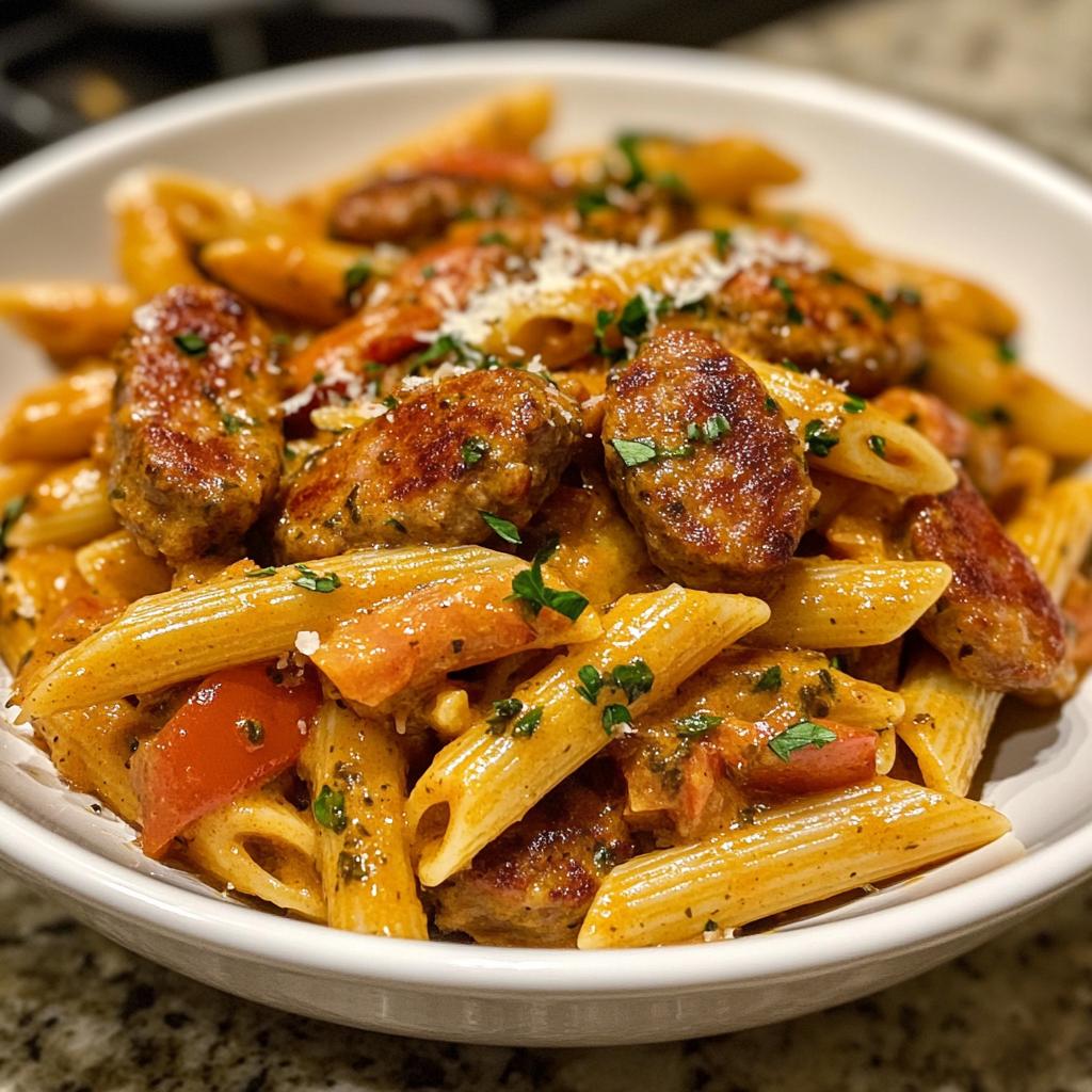 Creamy Cajun Sausage Pasta (One Pot)