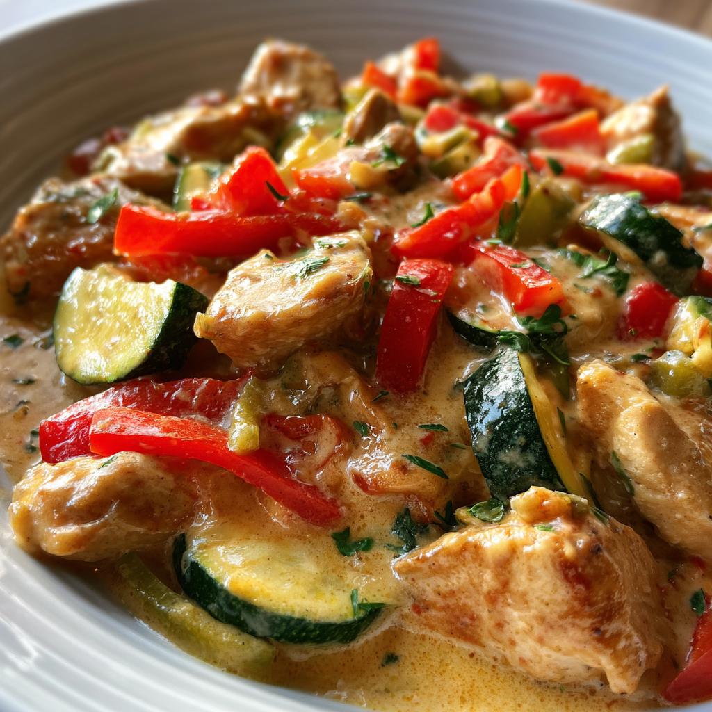 Creamy Chicken with Bell Peppers and Zucchini - detail 1