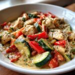 Creamy Chicken with Bell Peppers and Zucchini