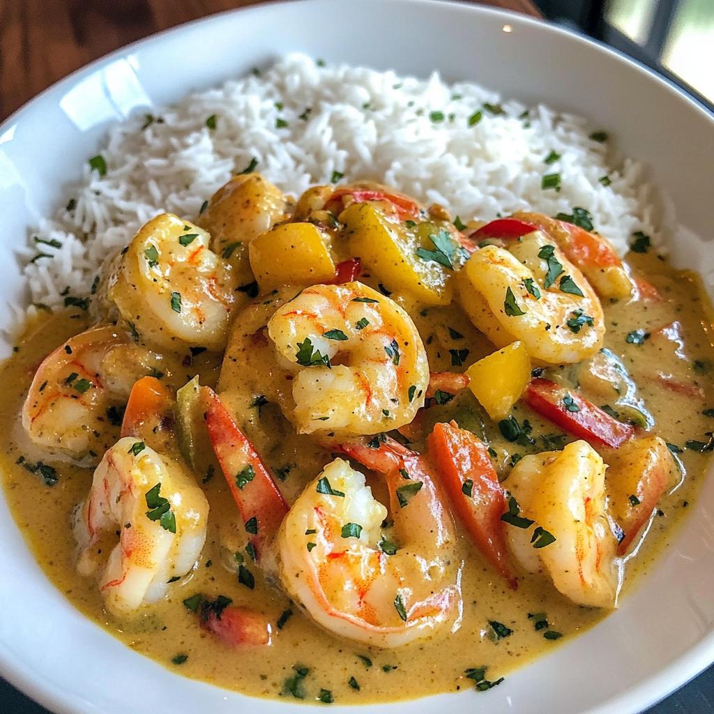 Creamy Coconut Curry with Shrimp and Fragrant Jasmine Rice