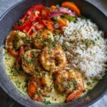 Creamy Garlic Butter Shrimp Bowl with Herb Rice
