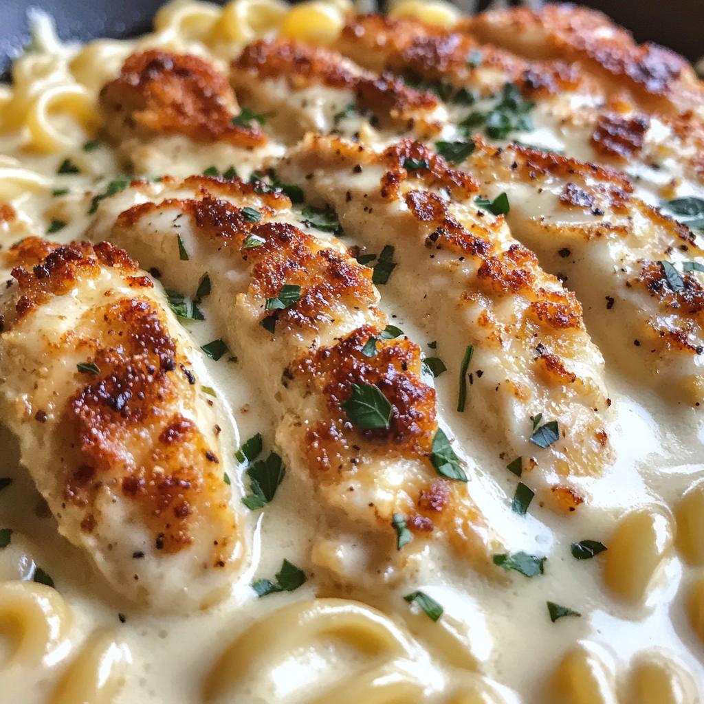 Creamy Garlic Parmesan Chicken with Cheesy Twisted Pasta - detail 1
