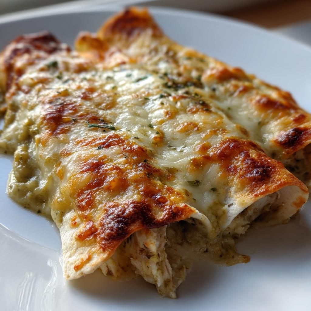 Creamy Green Chile Chicken Enchiladas