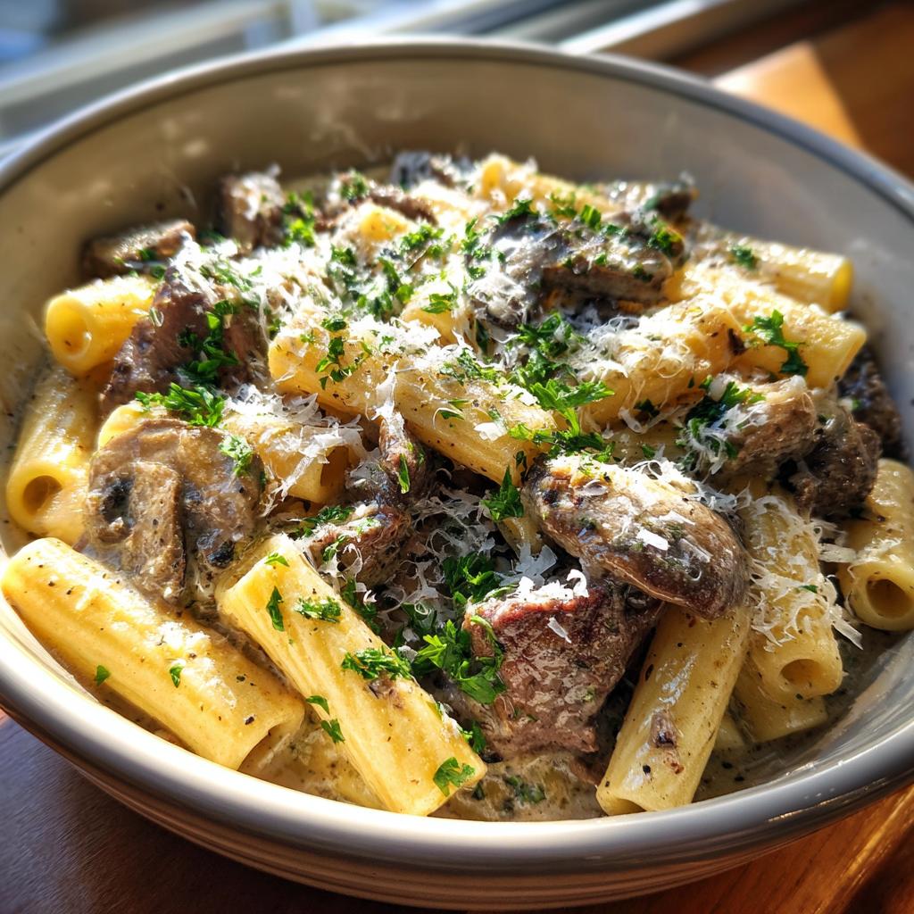 Creamy Mushroom Beef Pasta - detail 1