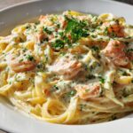 Creamy Salmon and Shrimp Alfredo