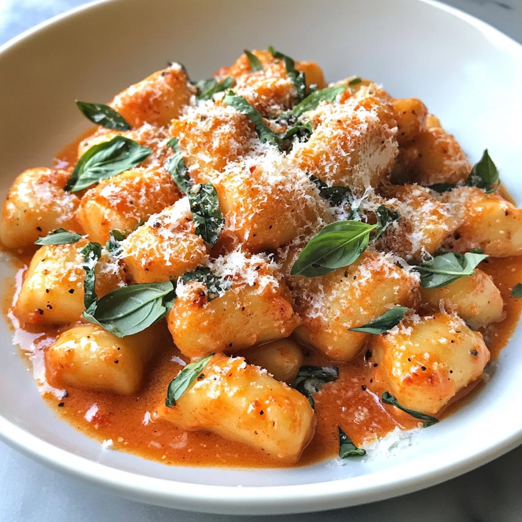 Creamy Tomato Basil Gnocchi with Parmesan