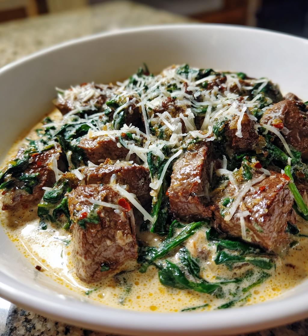 Creamy Tuscan Beef with Spinach