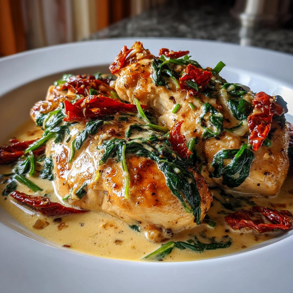 Creamy Tuscan Chicken with Spinach & Sun-Dried Tomatoes