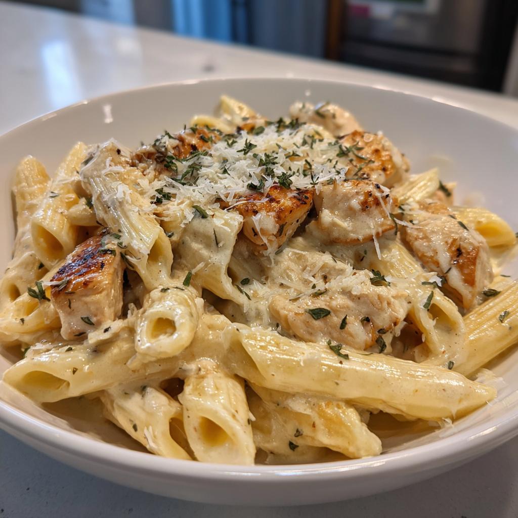 Creamy chicken pasta with seductive taste