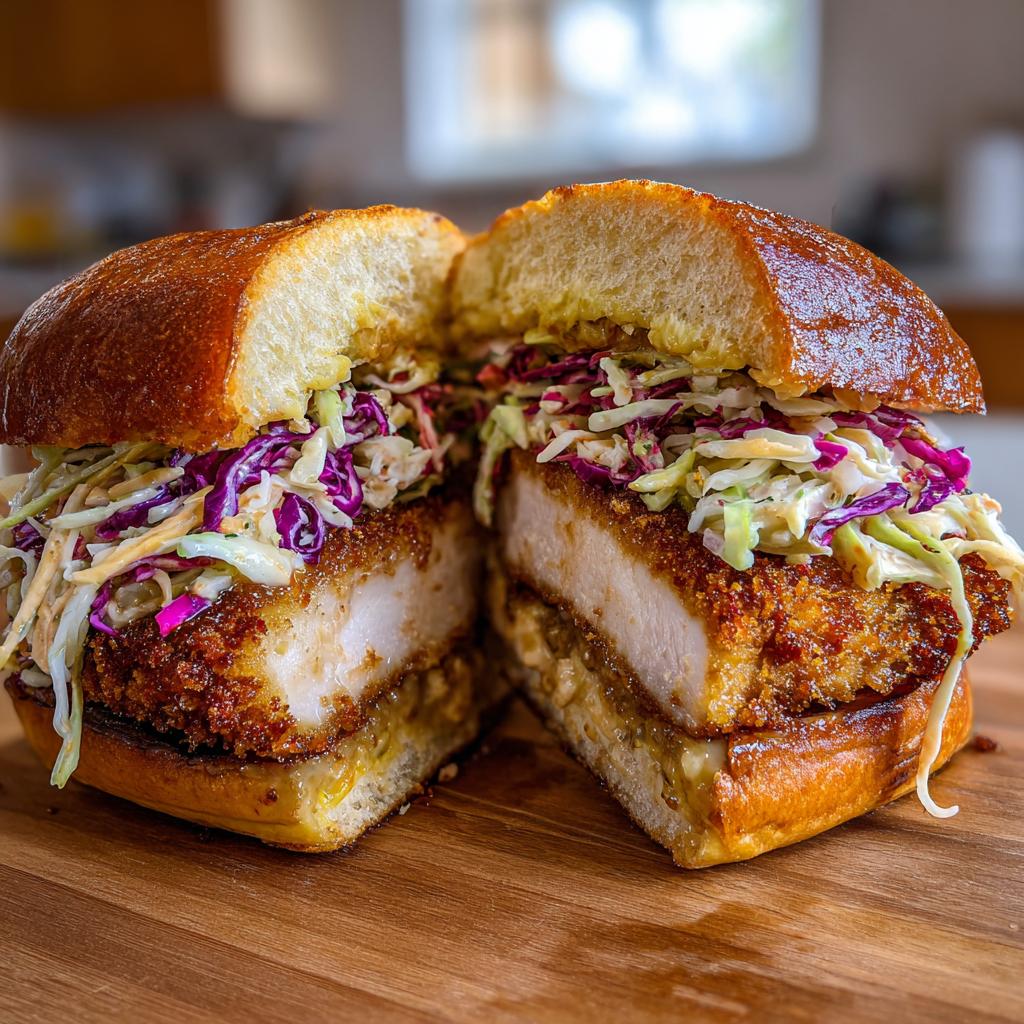 Crispy Chicken Katsu Sandwich with Tangy Slaw