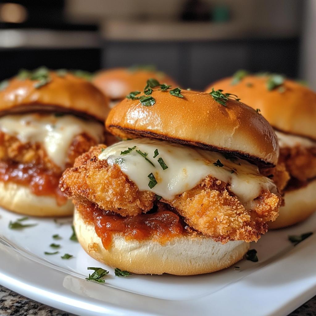Crispy Chicken Parmesan Sliders