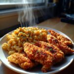 Crispy Chicken Tenders with Mac & Cheese