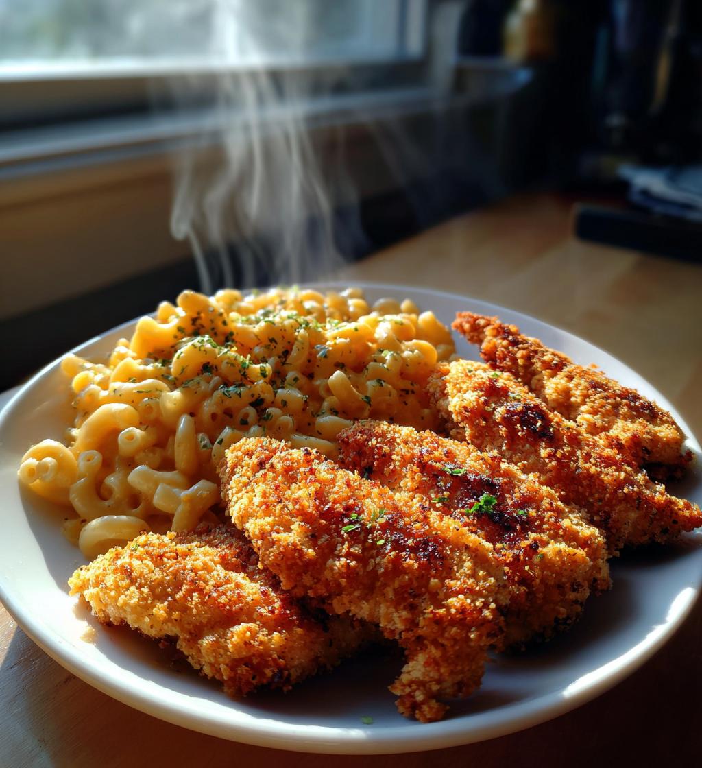 Crispy Chicken Tenders with Mac & Cheese
