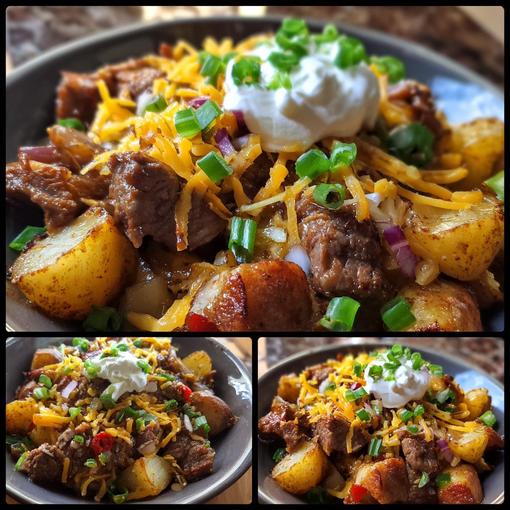 Crockpot Loaded Steak and Potato Bake - detail 1