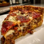 Deep Hamburger Sausage & Pepperoni Pie