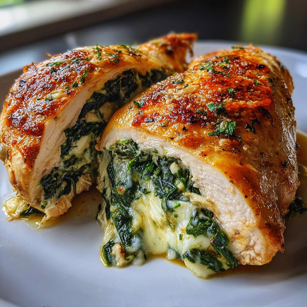 Delicious Spinach Stuffed Chicken