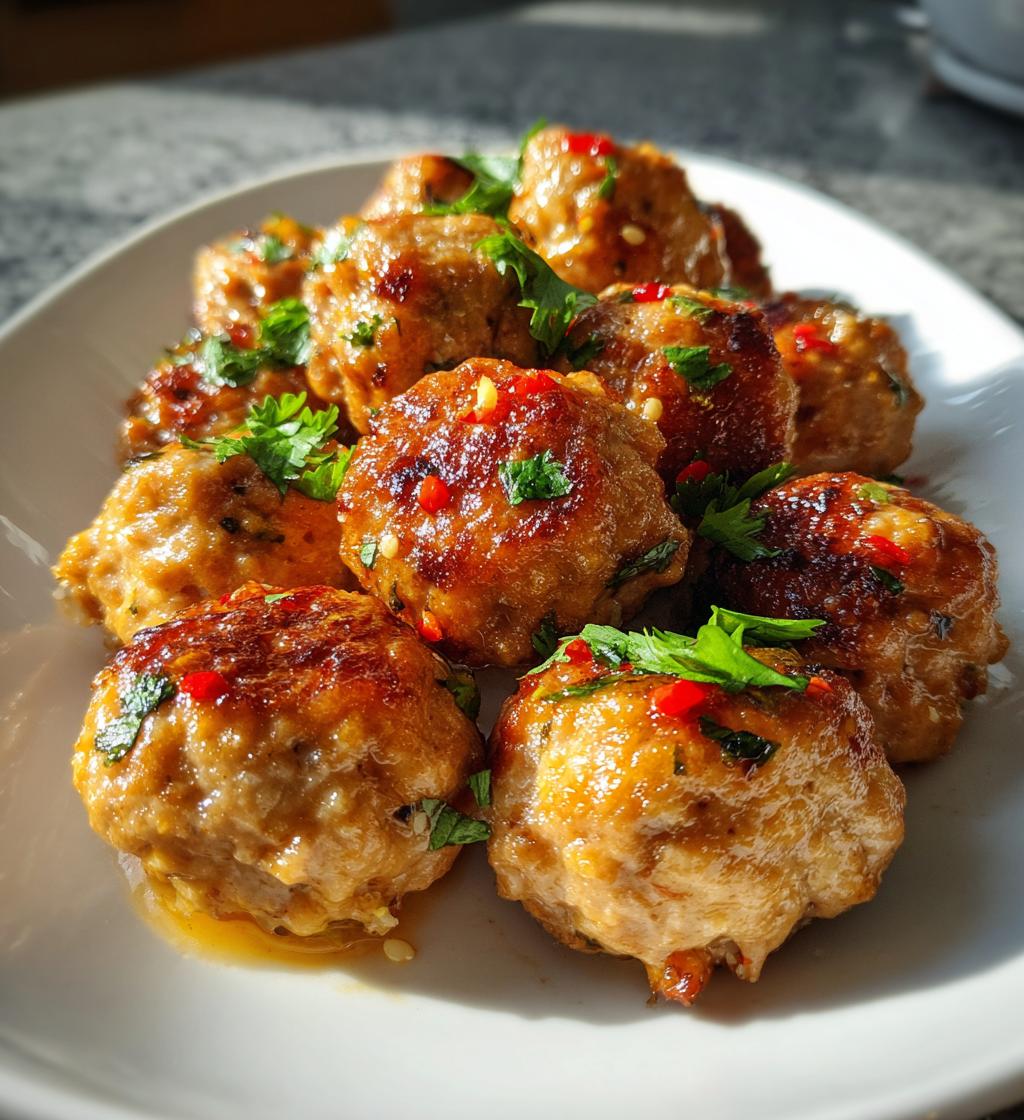 Easy Thai Baked Chicken Meatballs
