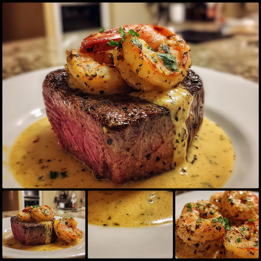 Filet Mignon with Shrimp and Lobster Cream - detail 1