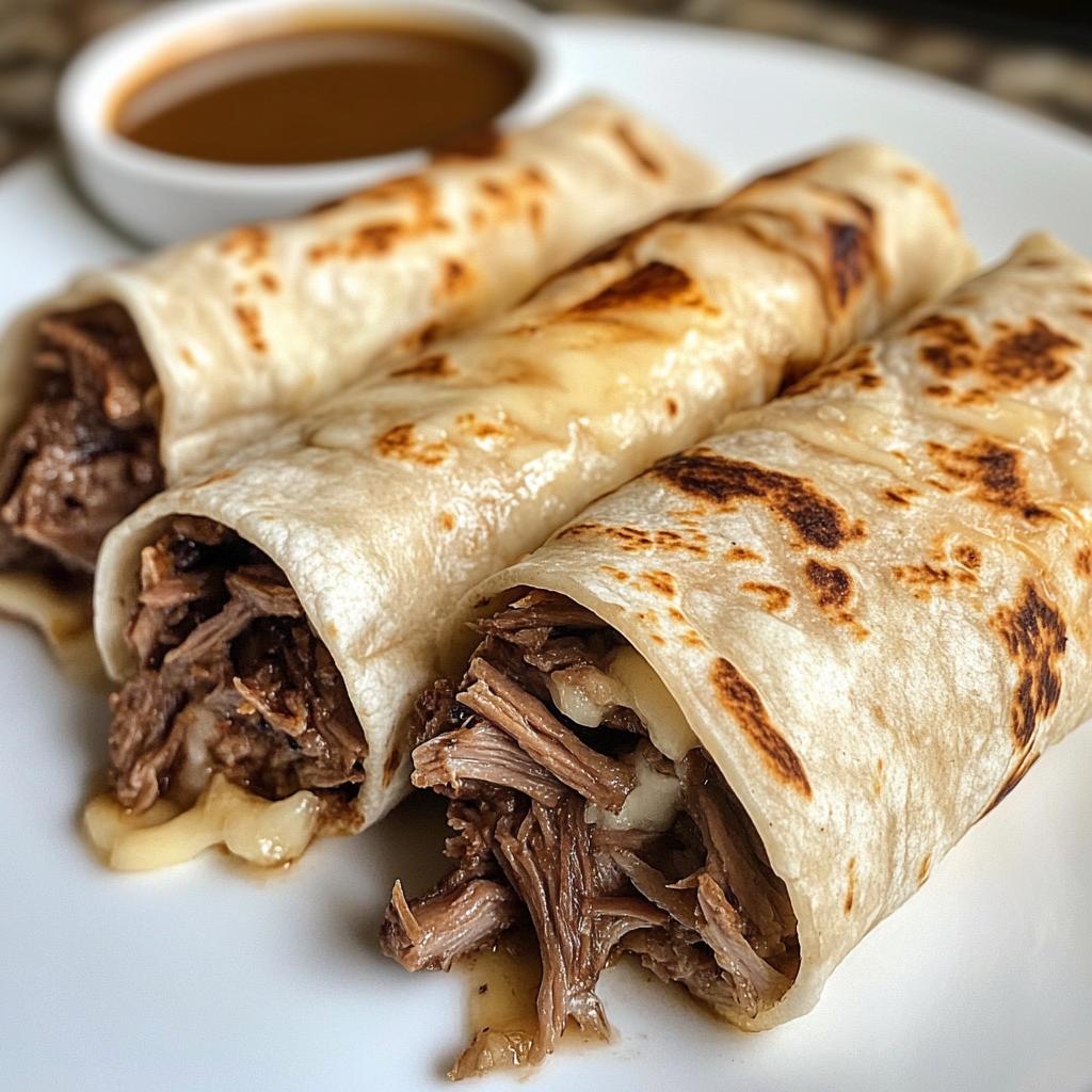 French Dip Tortilla Roll Ups