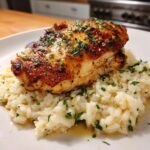 Garlic Butter Chicken with Parmesan Rice