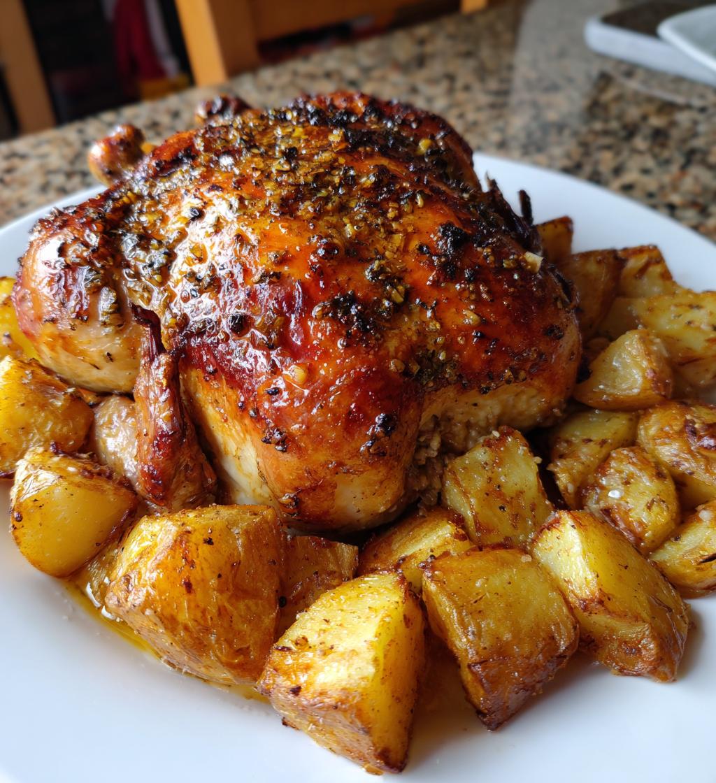 Garlic Butter Roast Chicken with Potatoes - detail 1