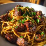 Garlic Butter Steak Bites with Chipotle Pasta