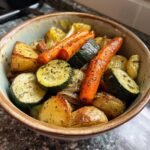 Garlic Herb Roasted Potatoes Carrots and Zucchini Recipe