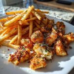Garlic Parmesan Chicken Bites with Fries