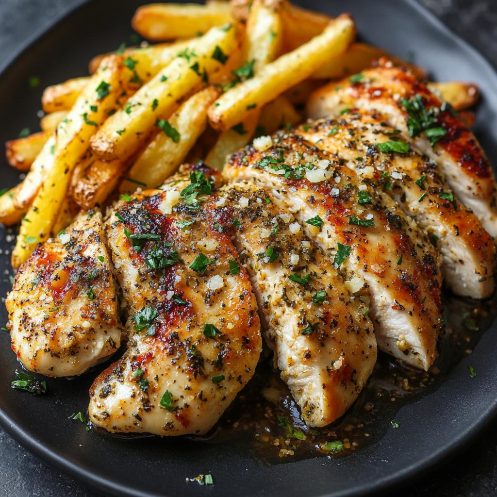 Garlic Parmesan Grilled Chicken with Crispy Fries - detail 1