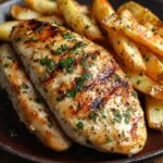 Garlic Parmesan Grilled Chicken with Crispy Fries