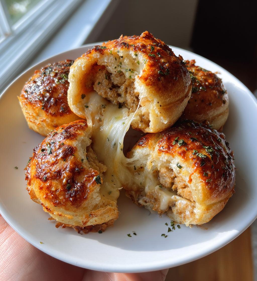 Garlic Parmesan chicken Cheeseburger Bombs