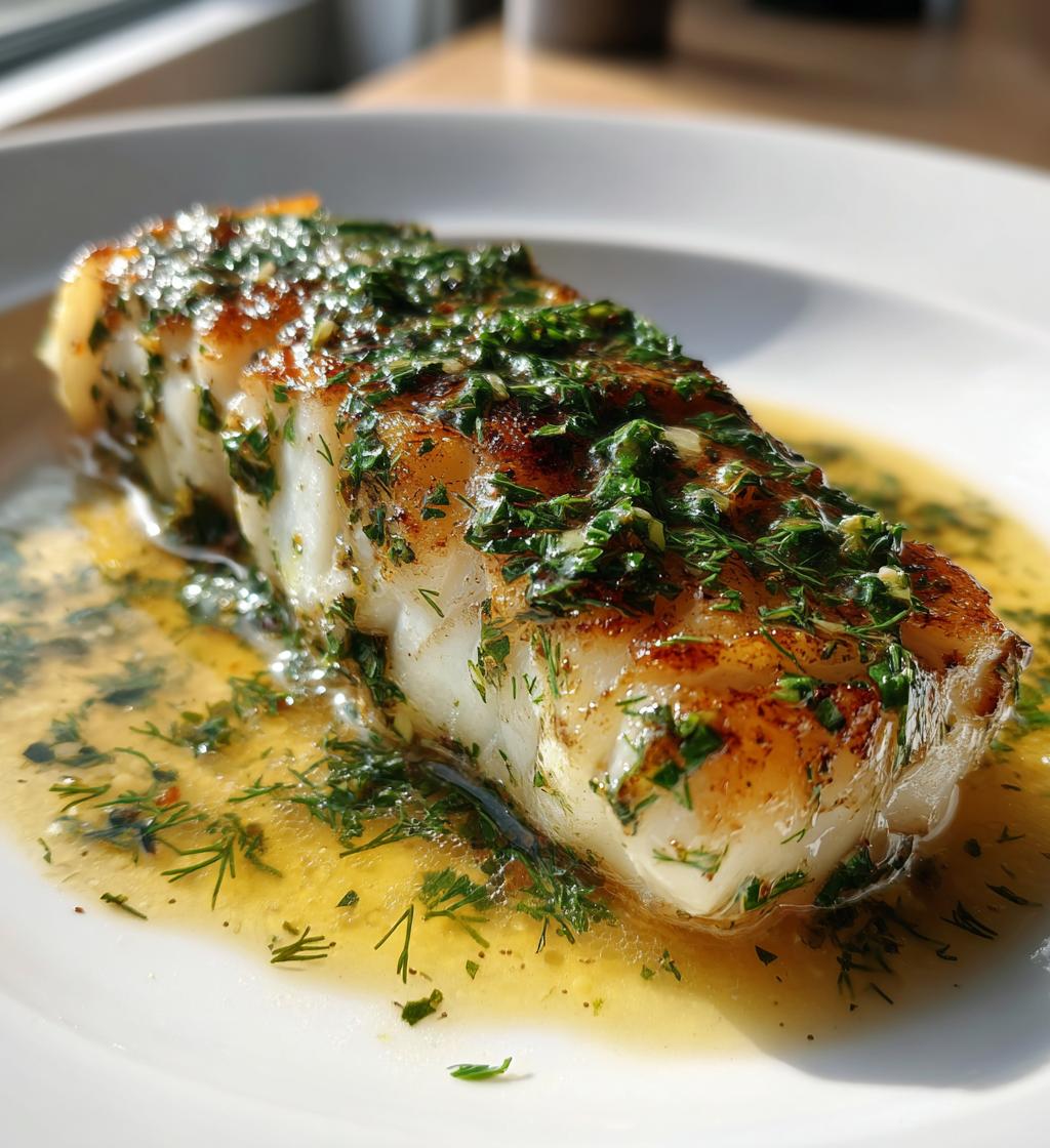 Golden Brown Cod with Herb Butter Sauce - detail 1