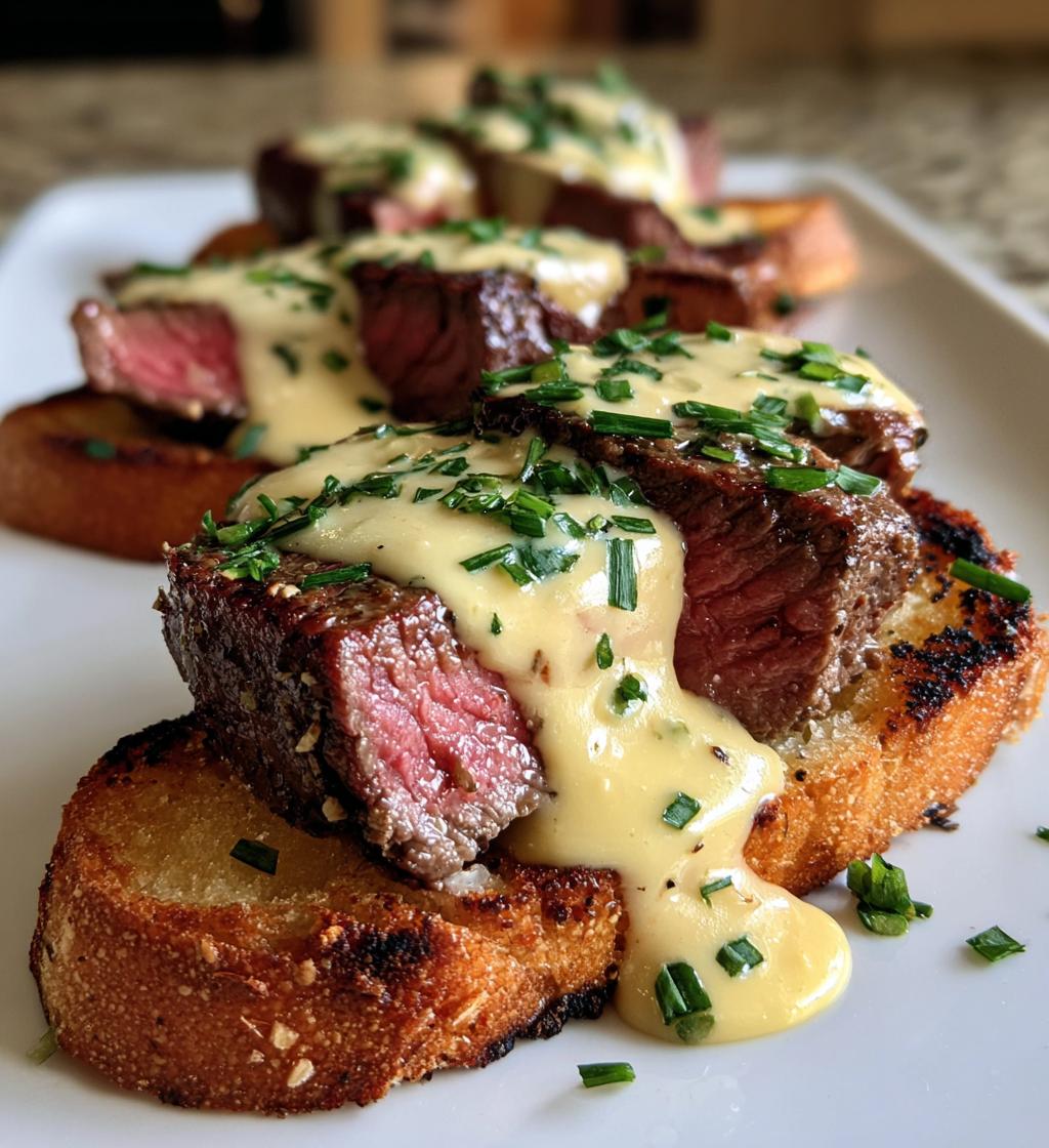 Grilled Beef Tenderloin Crostini with Béarnaise Sauce - detail 1